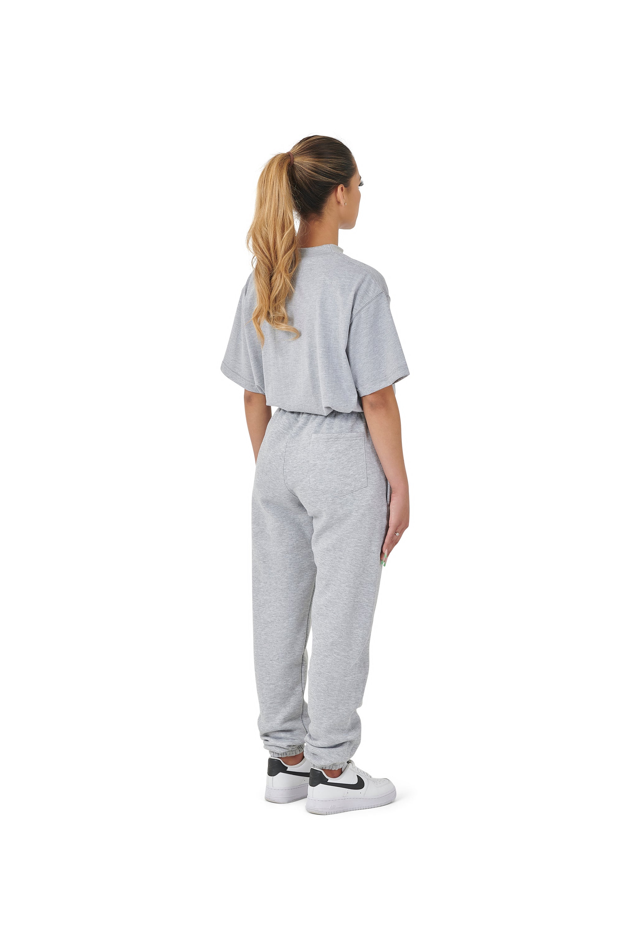 Wholesale Plain Grey Over Sized Jogging Bottoms and Plain Grey Oversized T-shirt