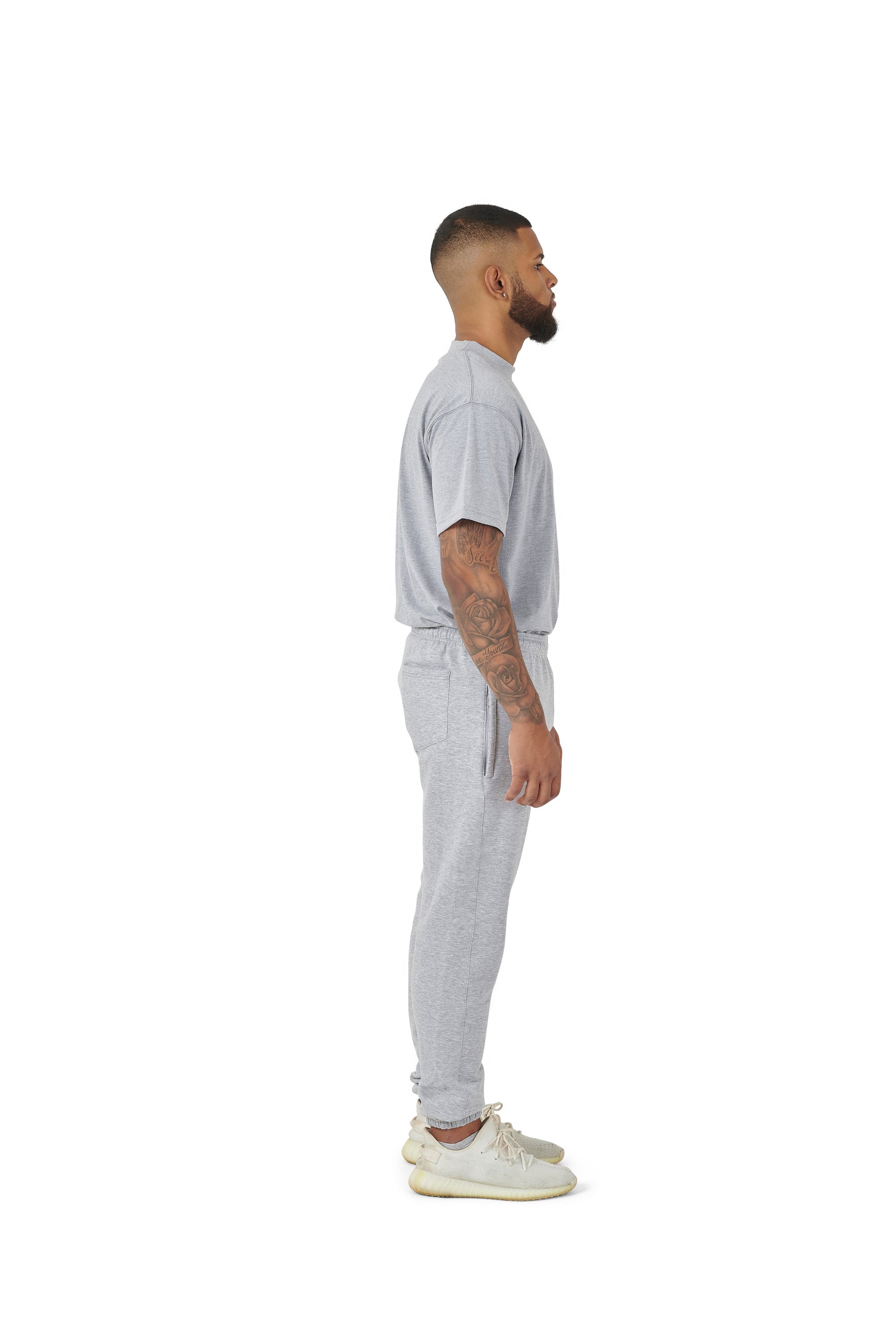 Wholesale Plain Grey Over Sized Jogging Bottoms and Plain Grey Oversized T-shirt