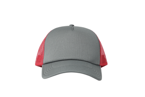 Wholesale Plain Grey and Red Foam Mesh Snap Back Cap
