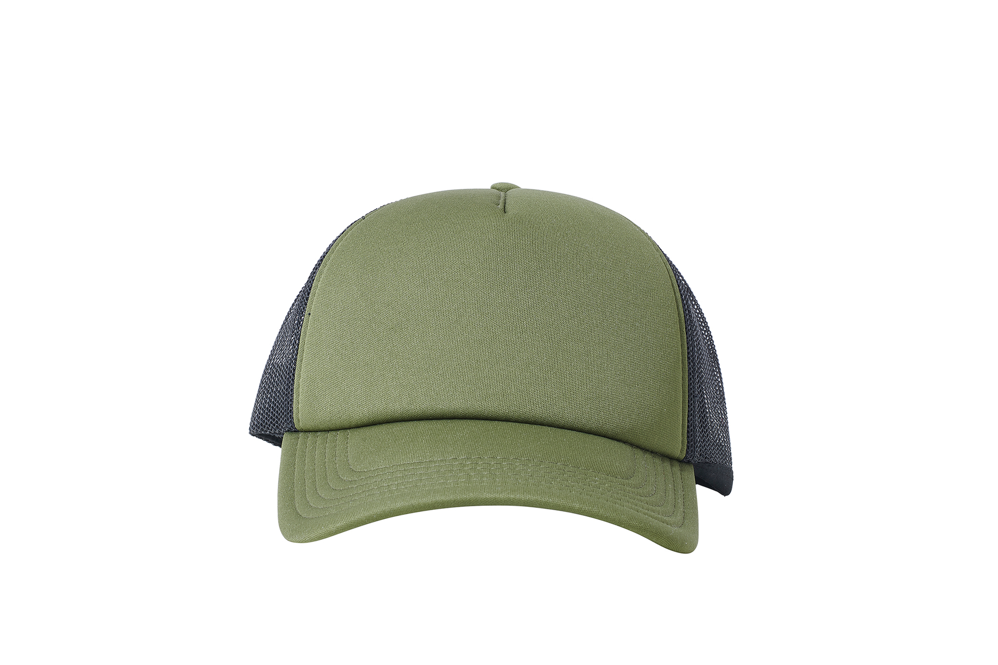 Wholesale Plain Olive and Black Foam Mesh Snap Back Cap