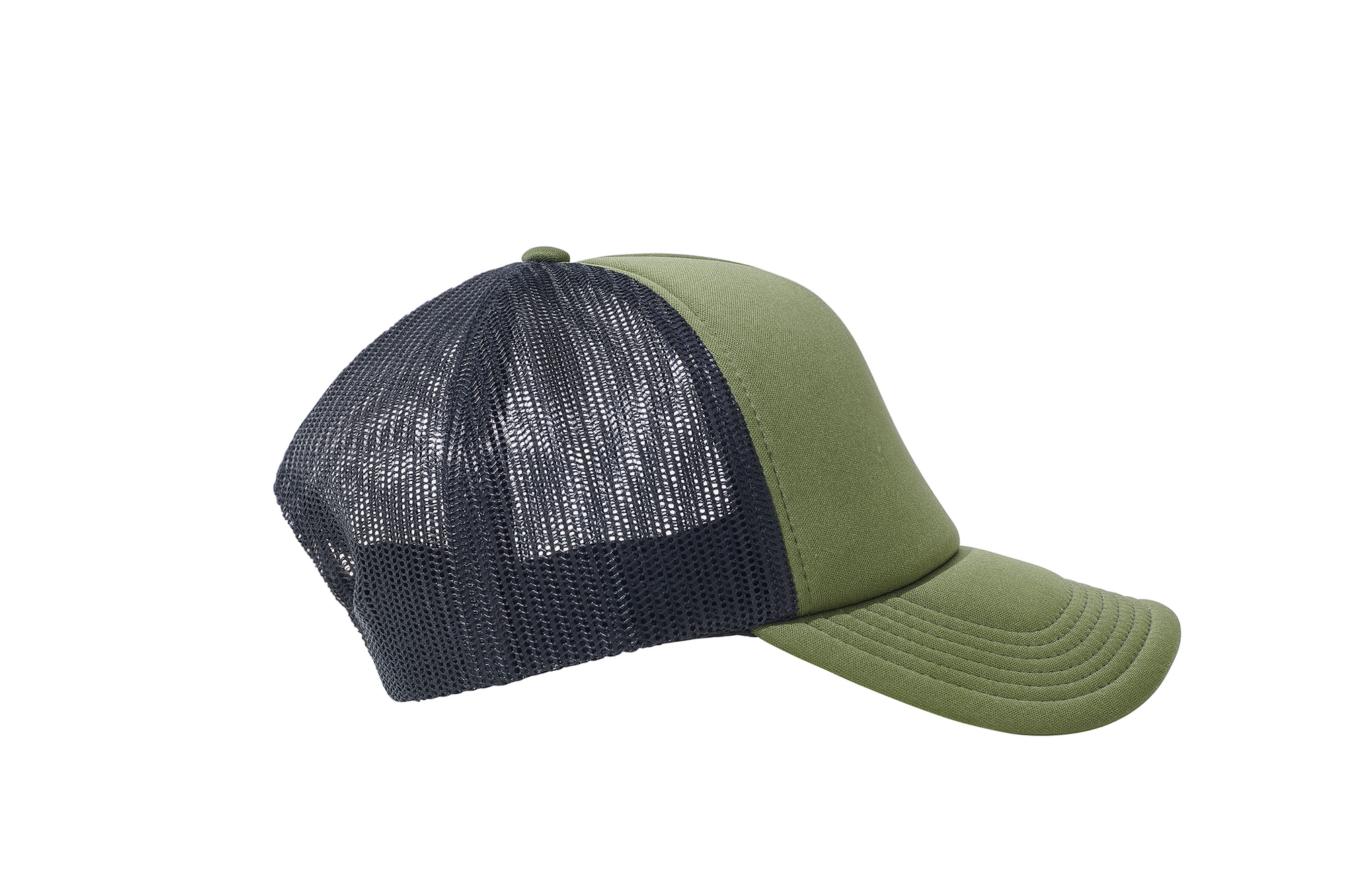 Wholesale Plain Olive and Black Foam Mesh Snap Back Cap