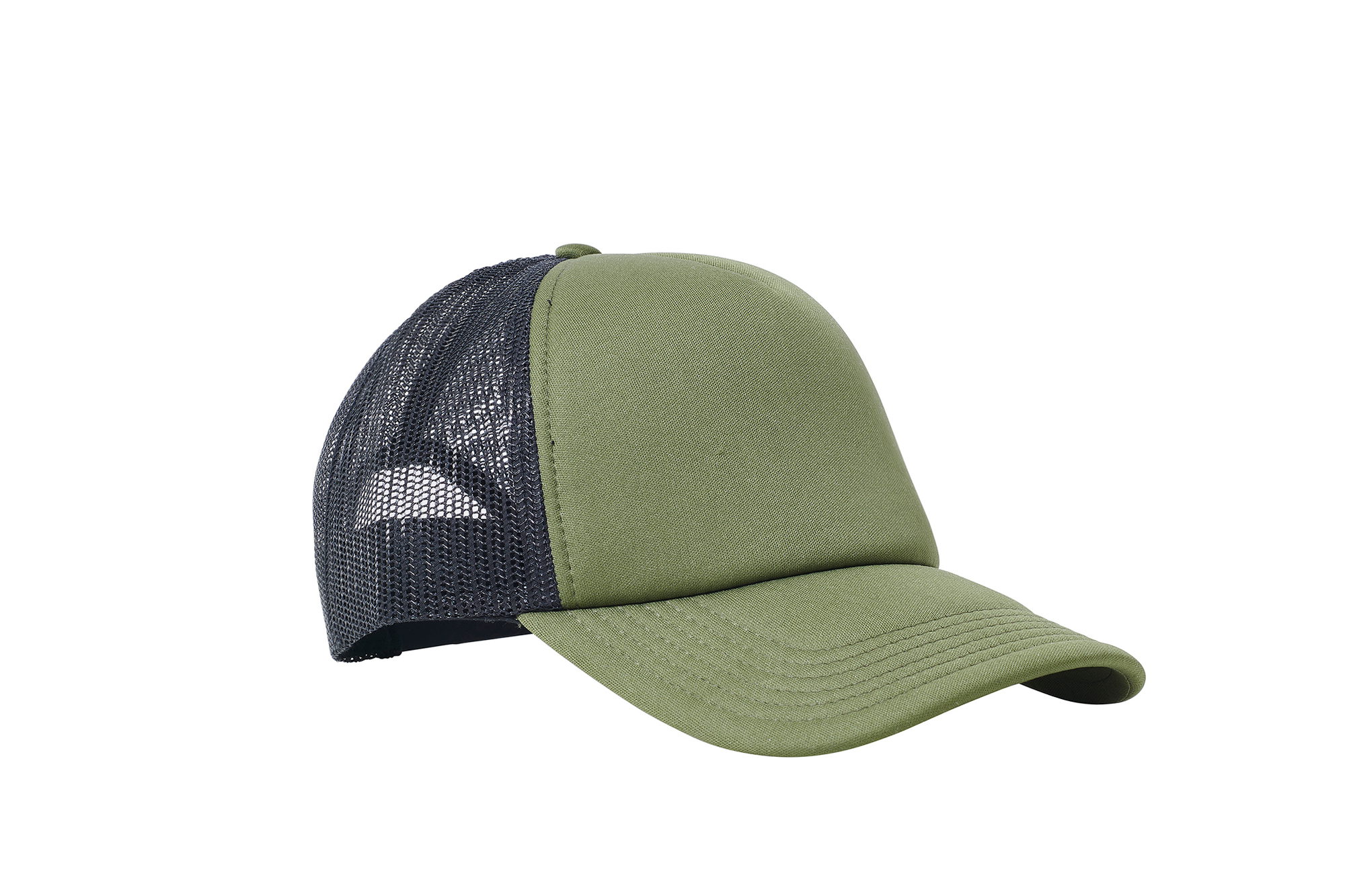 Wholesale Plain Olive and Black Foam Mesh Snap Back Cap