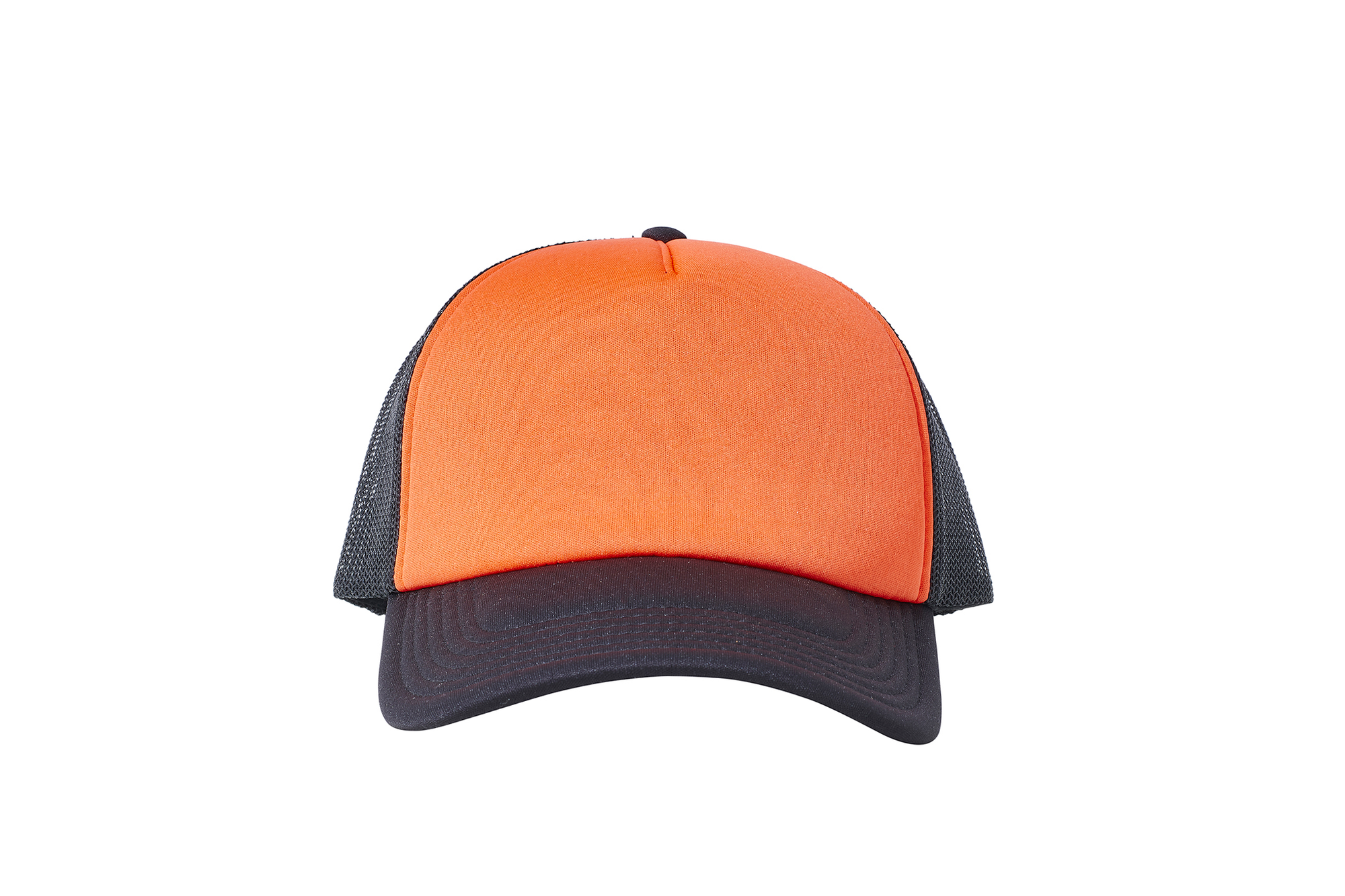 Wholesale Plain Orange and Black Foam Mesh Snap Back Cap