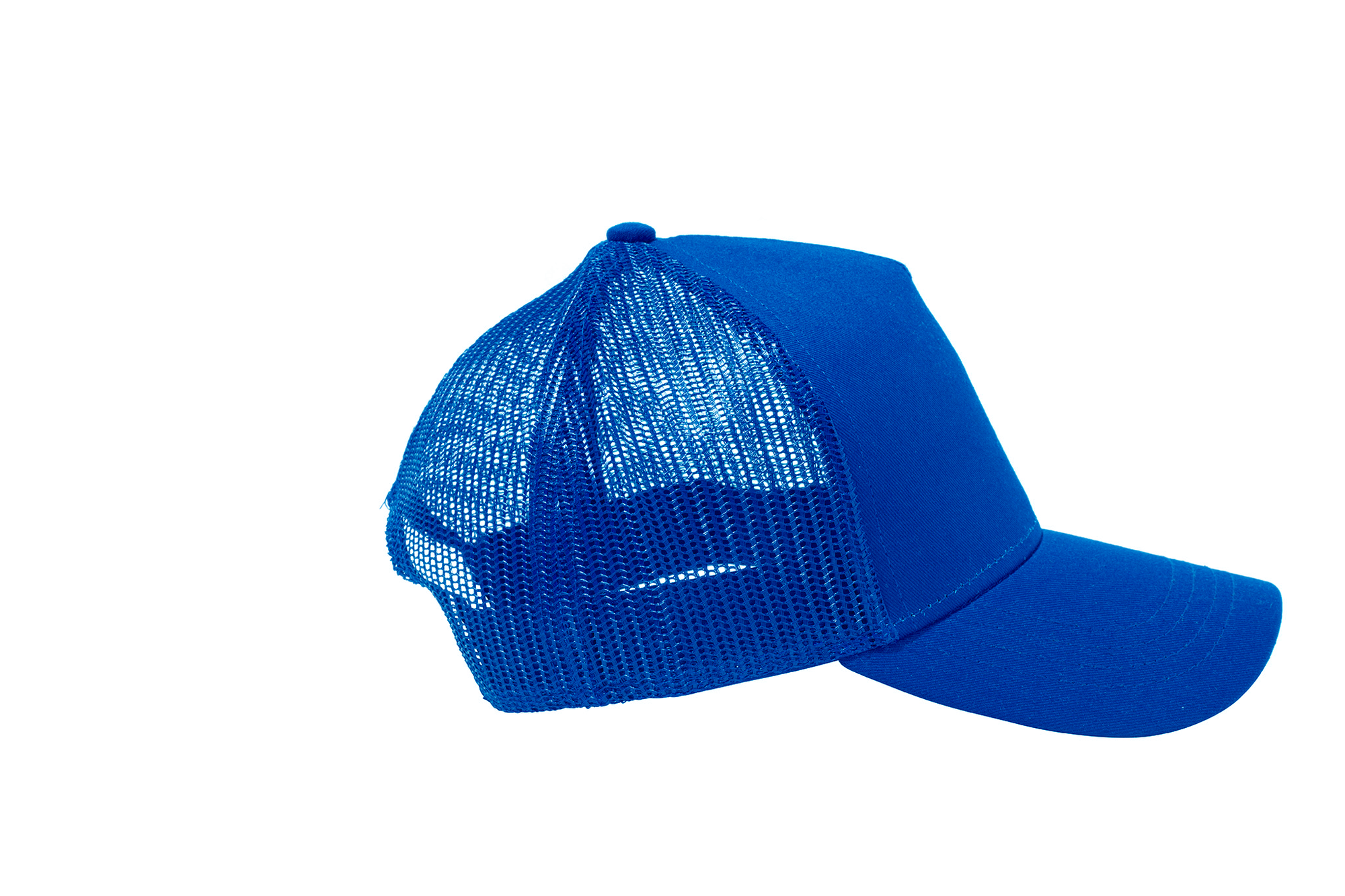 Wholesale Royal Blue Netted Mesh Snap Back Cap