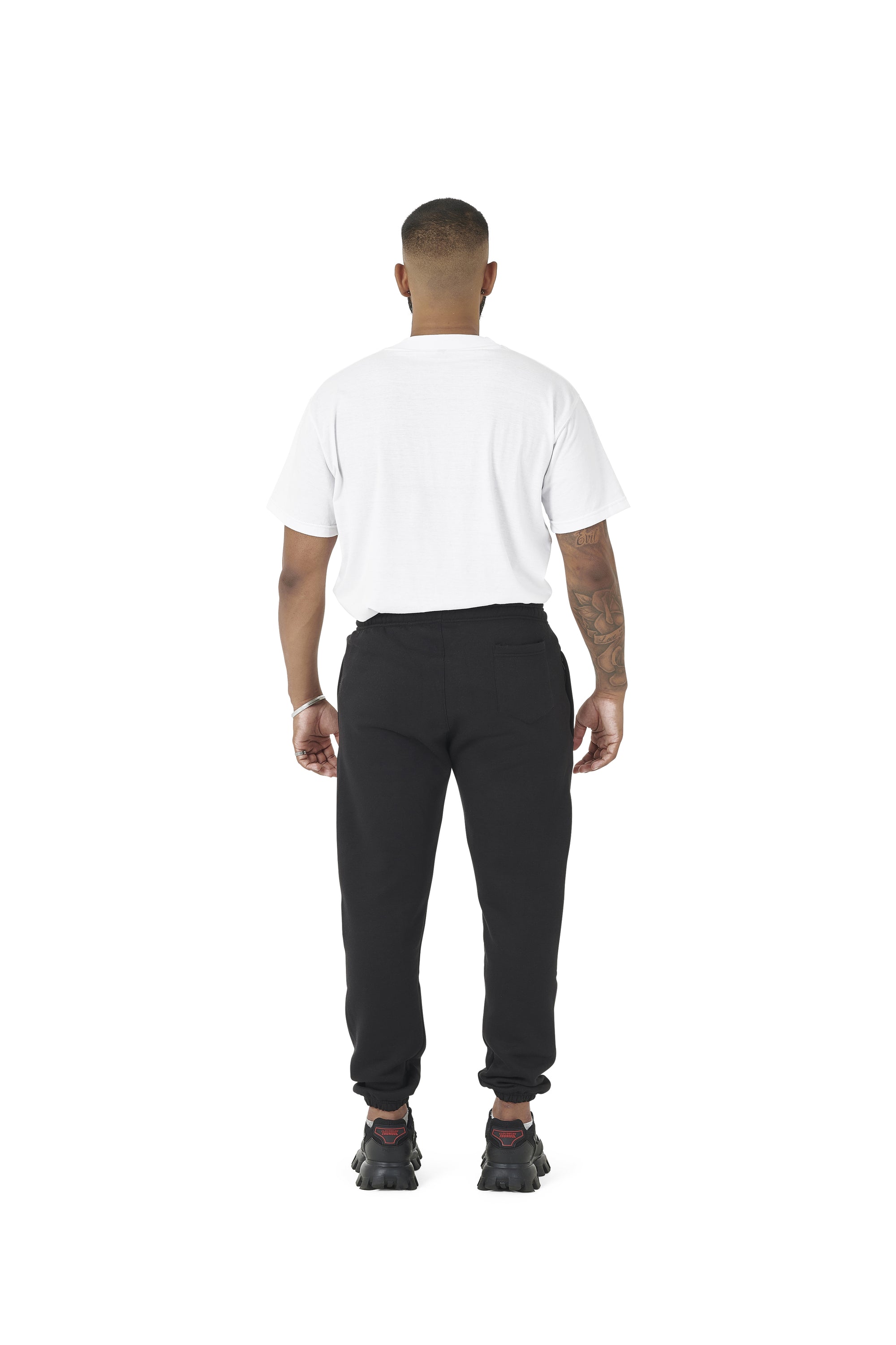 Wholesale Plain Black Over Sized Jogging Bottoms and Plain White Oversized T-shirt