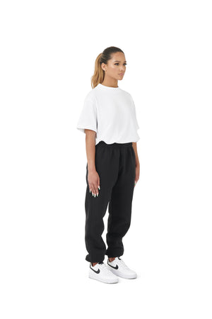 Wholesale Plain Black Over Sized Jogging Bottoms and Plain White Oversized T-shirt