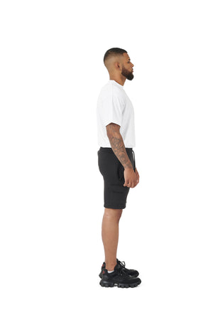 Wholesale Plain White Oversized T-shirt and Plain Black Cargo Slim Fit Shorts
