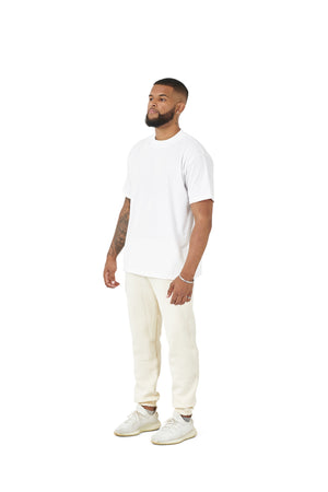 Wholesale Plain White Oversized T-shirt and Plain Oversized Cream Jogging Bottoms