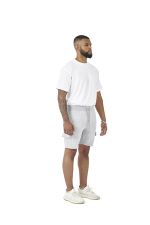 Wholesale Plain White Oversized T-shirt and Plain Grey Cargo Slim Fit Shorts