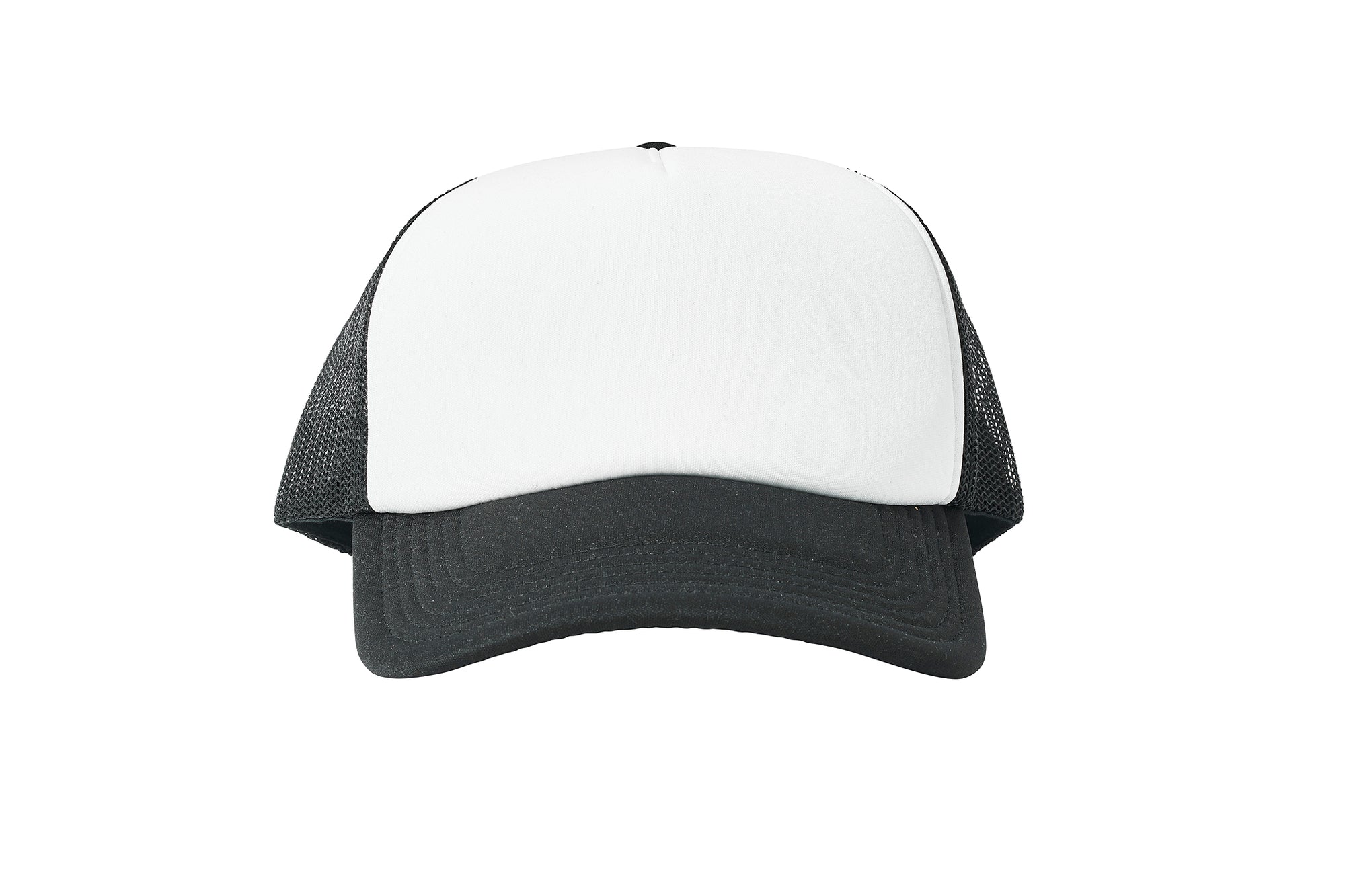 Wholesale Plain White and Black Foam Mesh Snap Back Cap