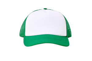Wholesale Plain White and Green Foam Mesh Snap Back Cap