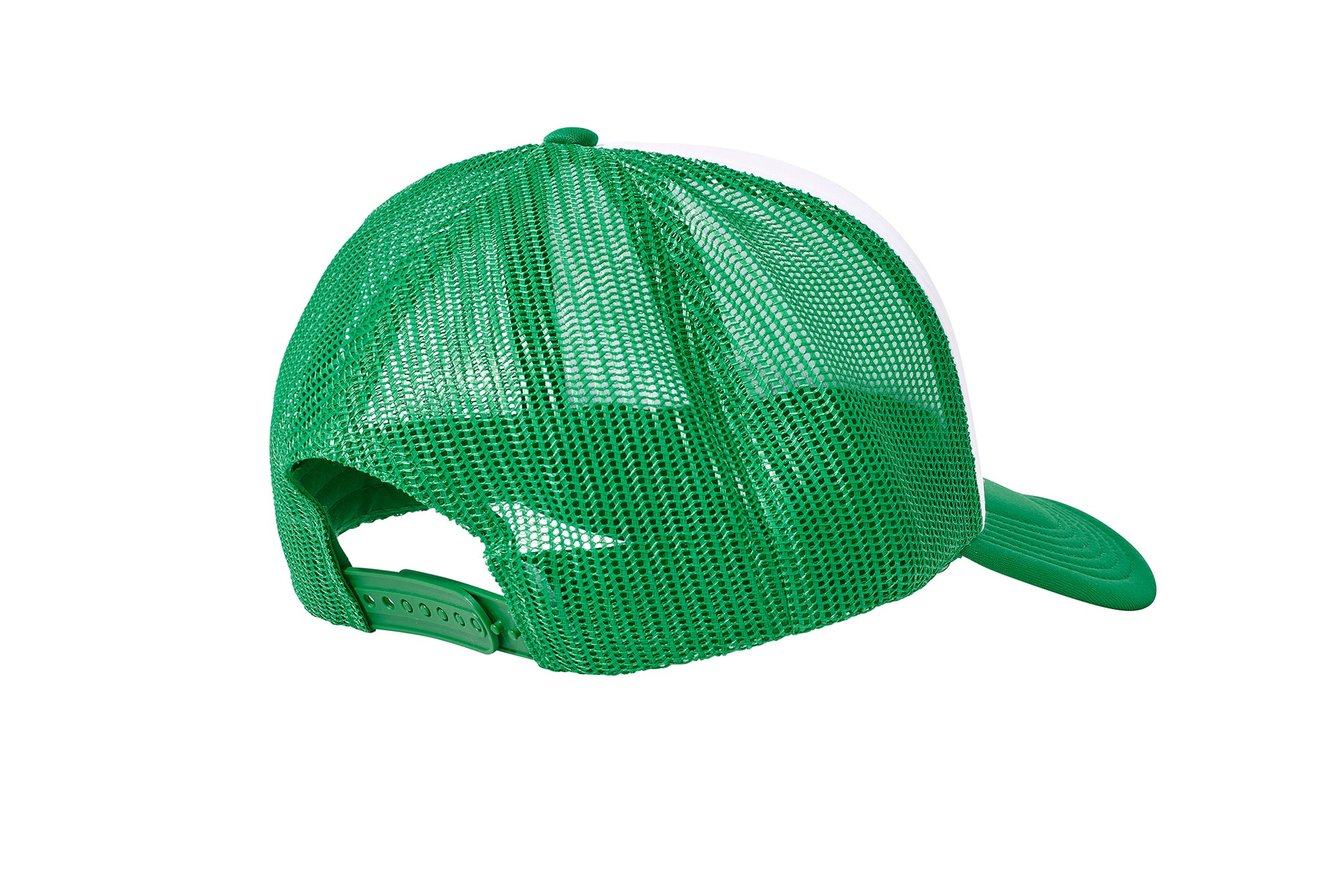 Wholesale Plain White and Green Foam Mesh Snap Back Cap