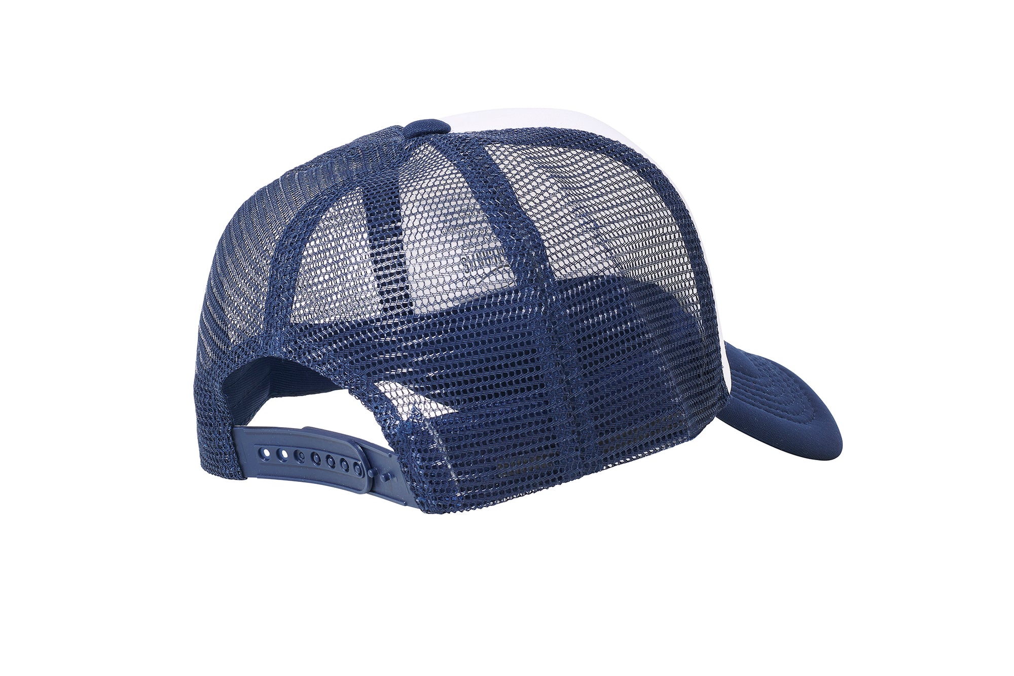 Wholesale Plain White and Navy Foam Mesh Snap Back Cap