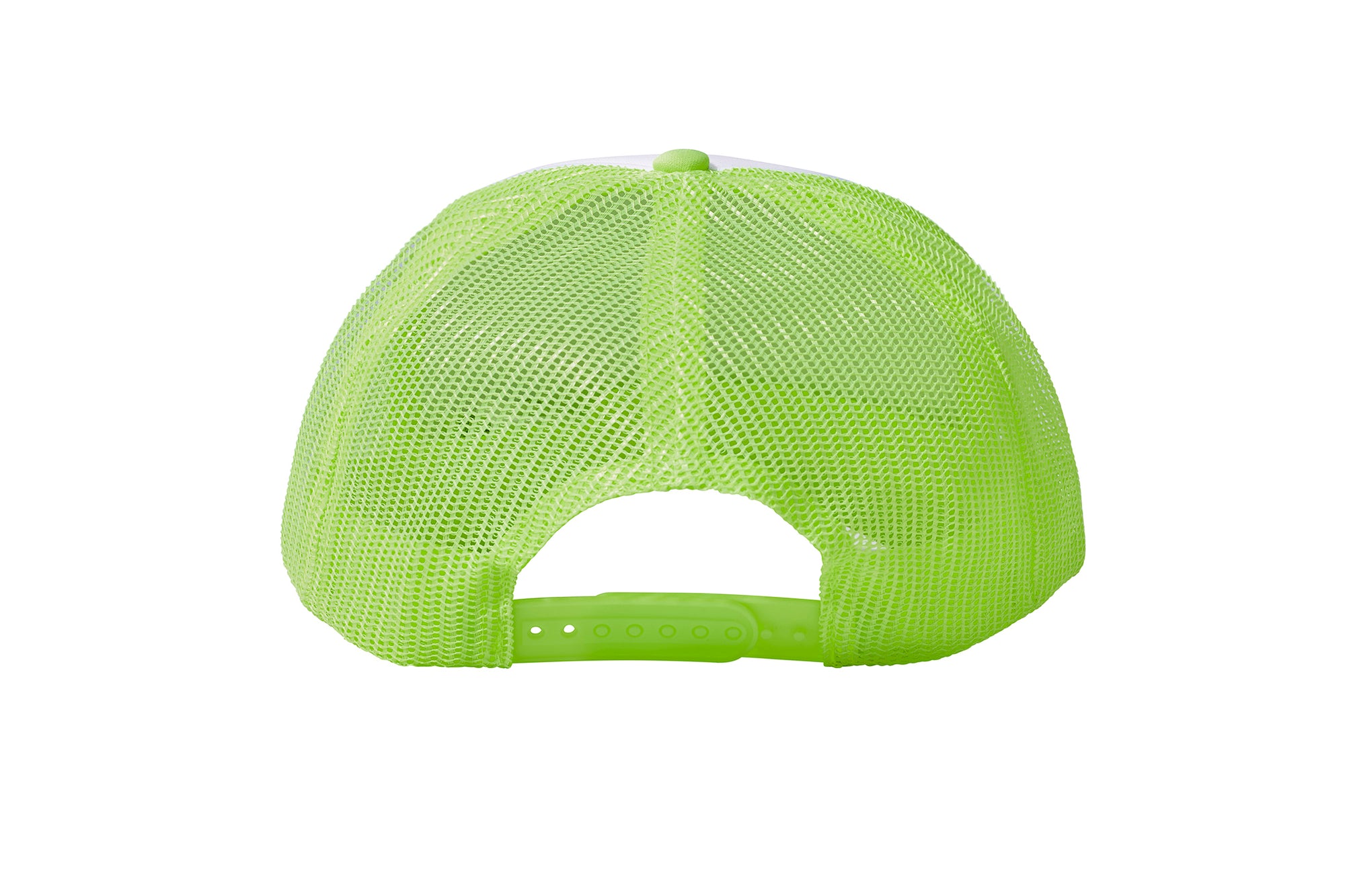 Wholesale Plain White and Neon Green Foam Mesh Snap Back Cap