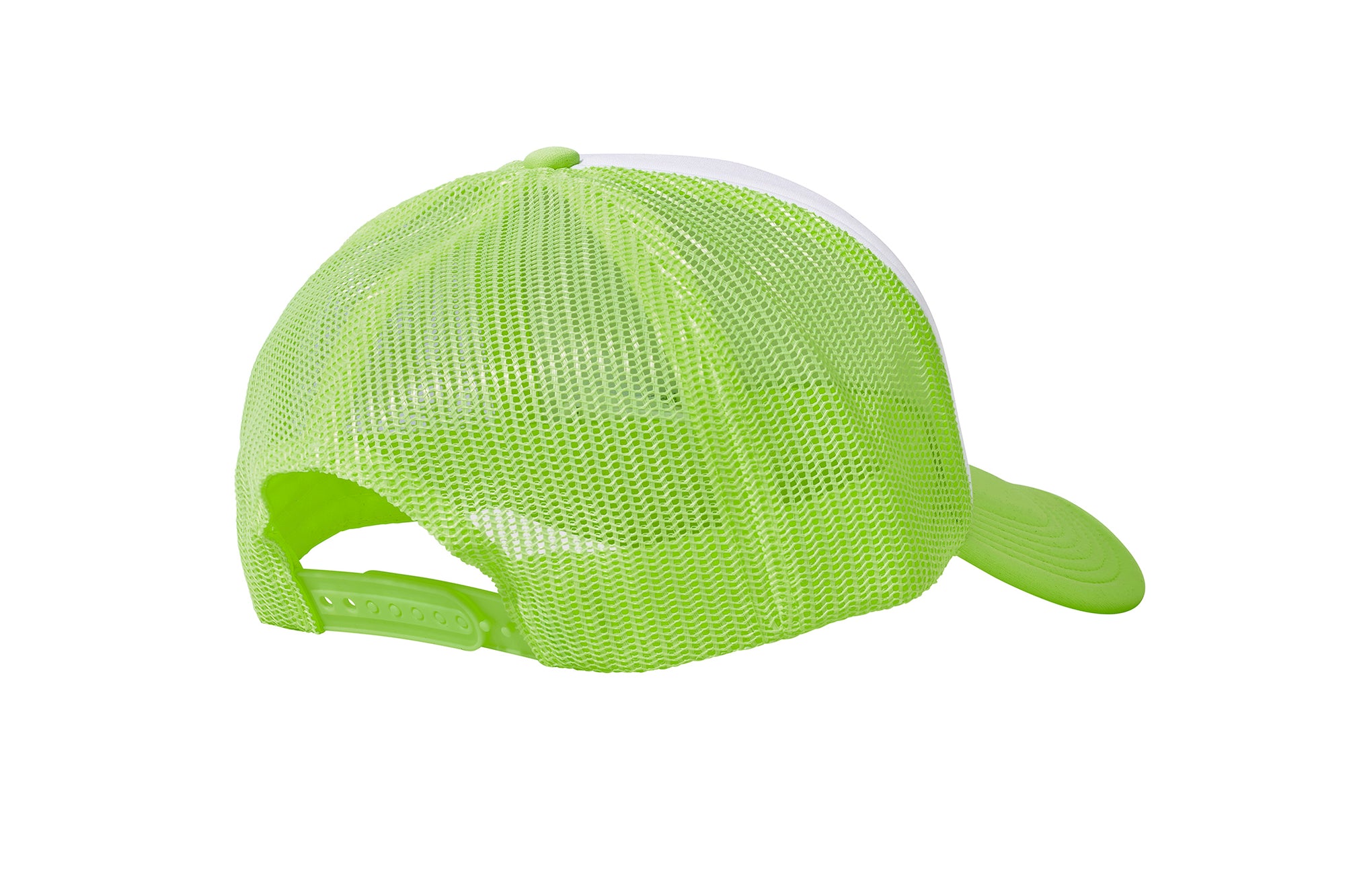 Wholesale Plain White and Neon Green Foam Mesh Snap Back Cap