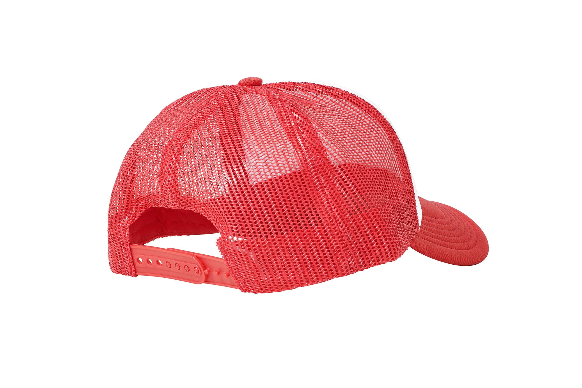 Wholesale Plain White and Red Foam Mesh Snap Back Cap