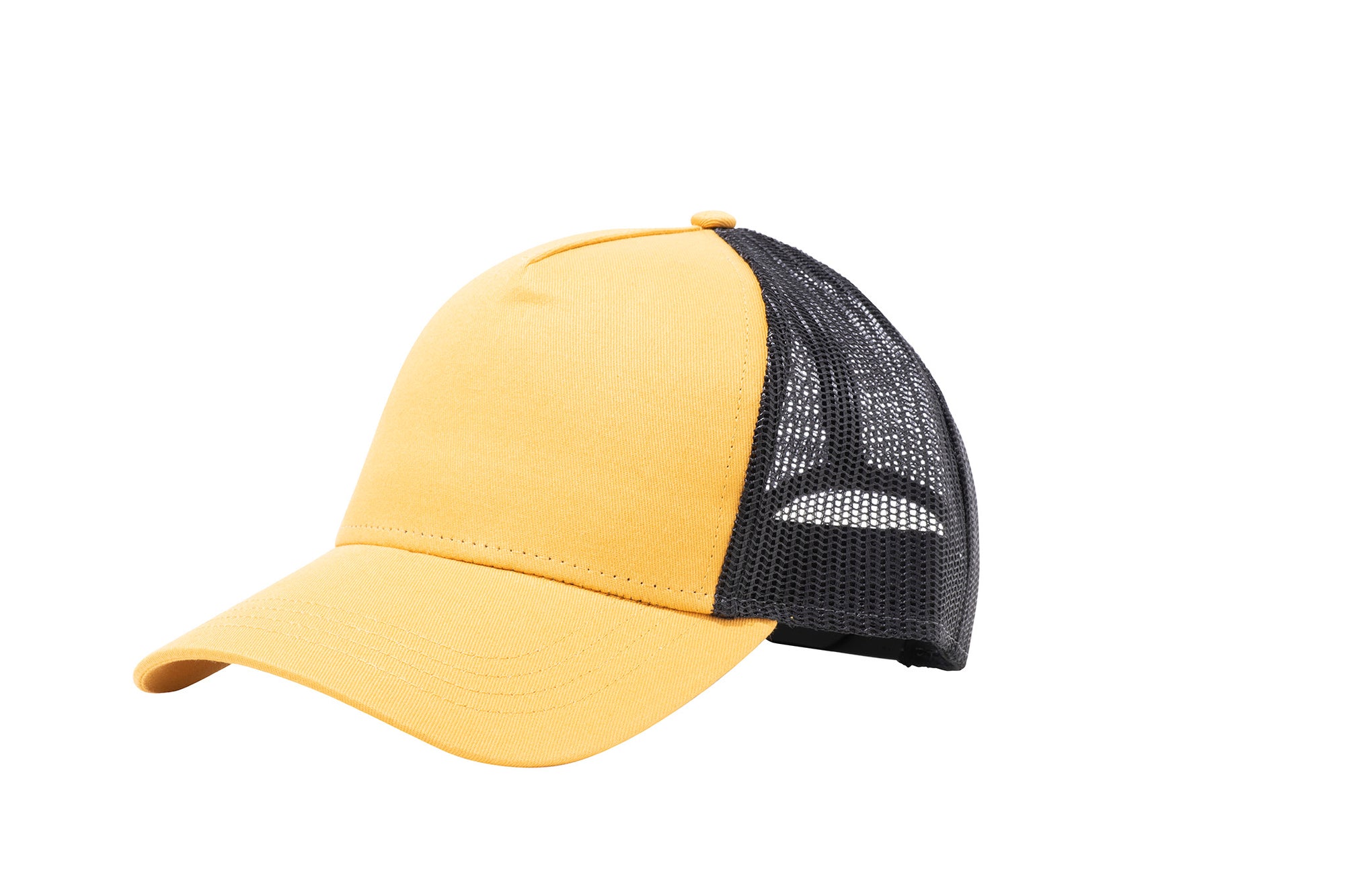 Wholesale Yellow and Black Netted Mesh Snap Back Cap