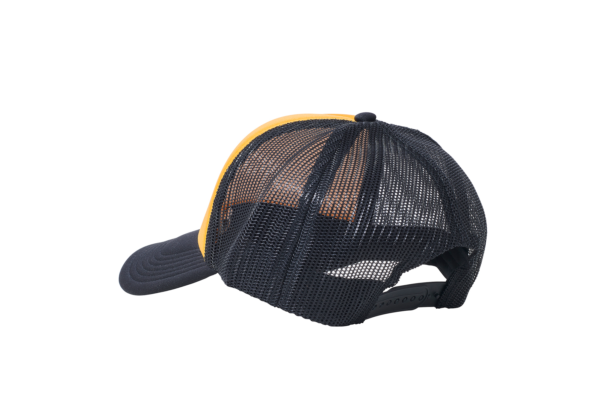 Wholesale Plain Yellow and Black Foam Mesh Snap Back Cap